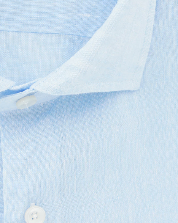 Xacus Shirt Pure Linen Slim Fit Light Blue