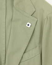 Lardini Jacket Garment Dyed Cotton Green