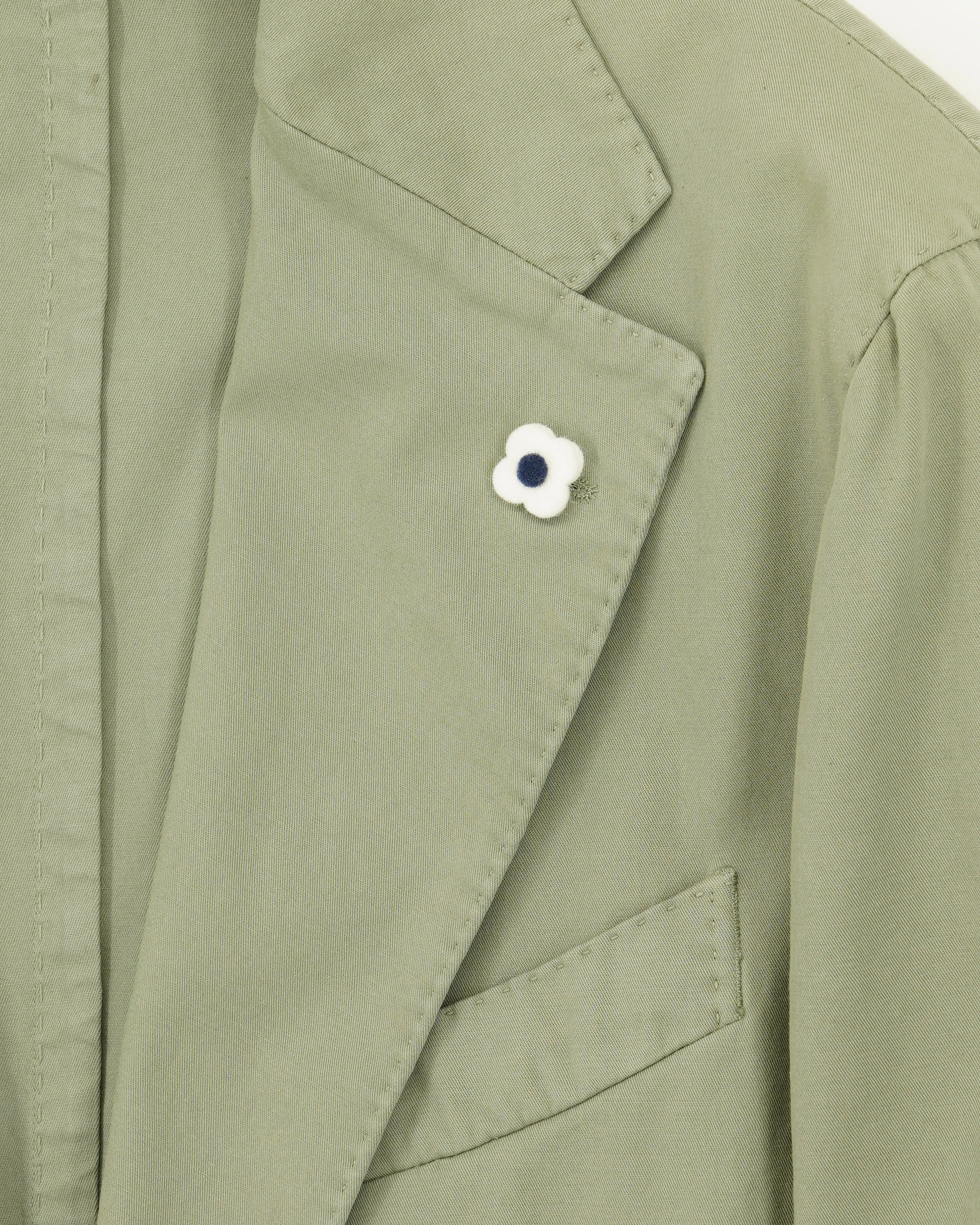 Lardini Jacket Garment Dyed Cotton Green