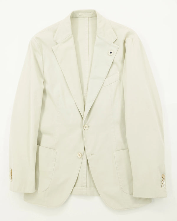 Lardini Jacket Garment Dyed Cotton Light Green