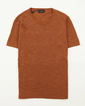 Sand Knitted T-Shirt Linen Blend Terracotta
