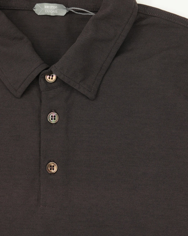 Zanone Polo Shirt Ice Cotton Dark Brown