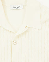 Gran Sasso Polo Shirt Cable Knit Cream