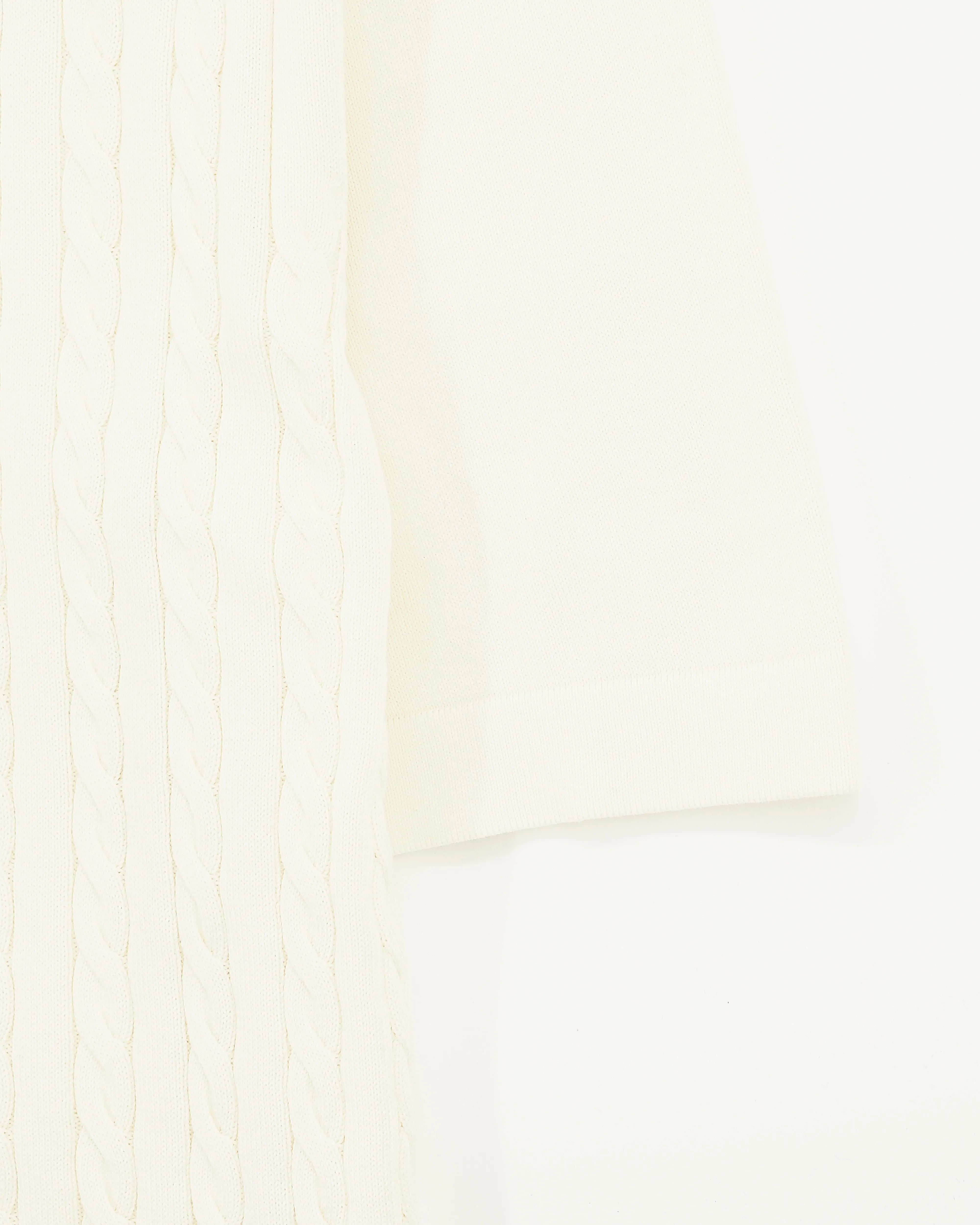 Gran Sasso Polo Shirt Cable Knit Cream
