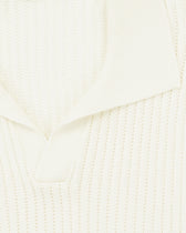 Gran Sasso Polo Shirt Pure Cotton Ribbed Cream