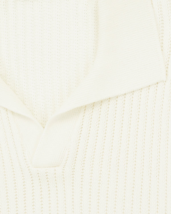 Gran Sasso Polo Shirt Pure Cotton Ribbed Cream