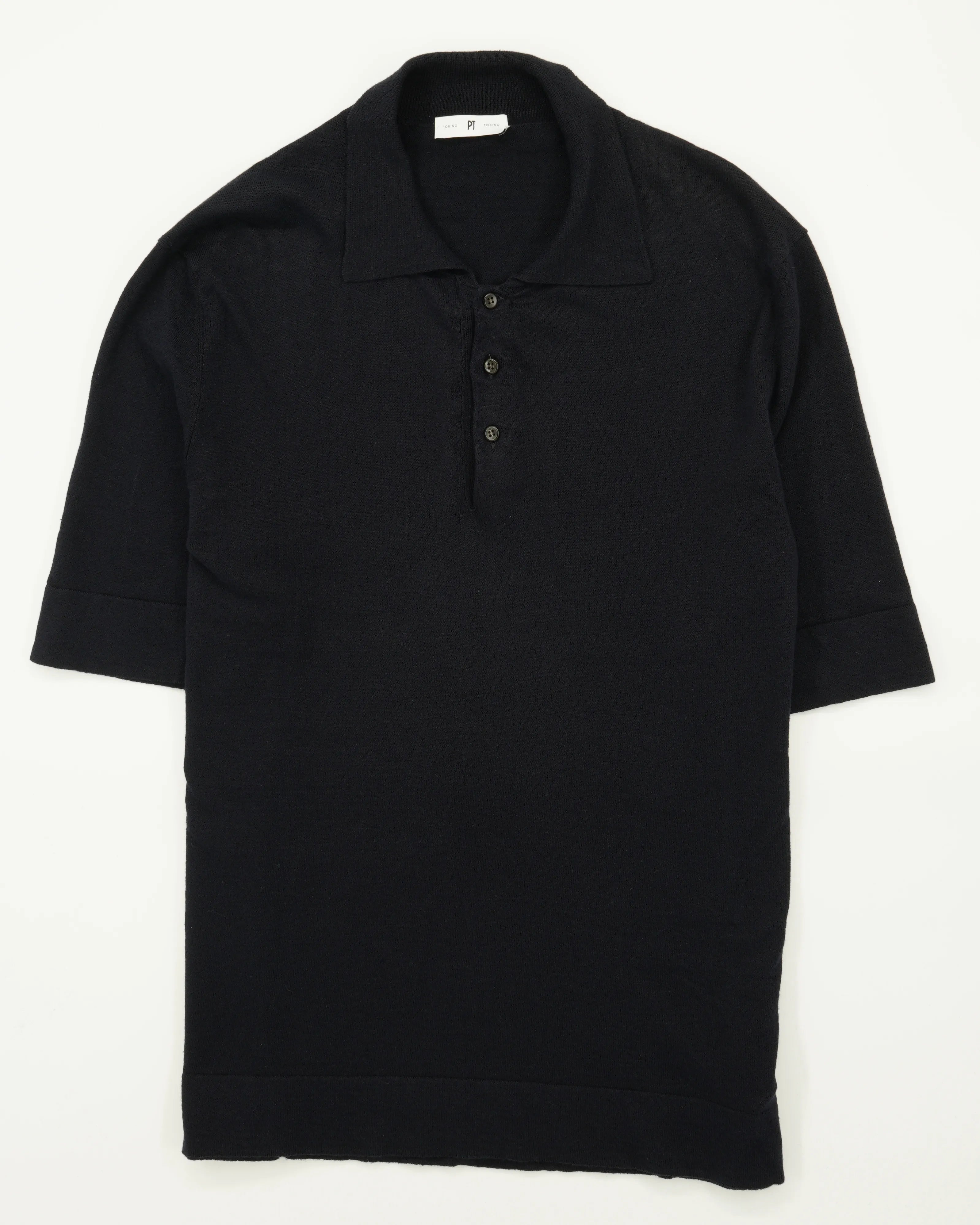 PT Torino Polo Shirt Linen Cotton Dark Navy