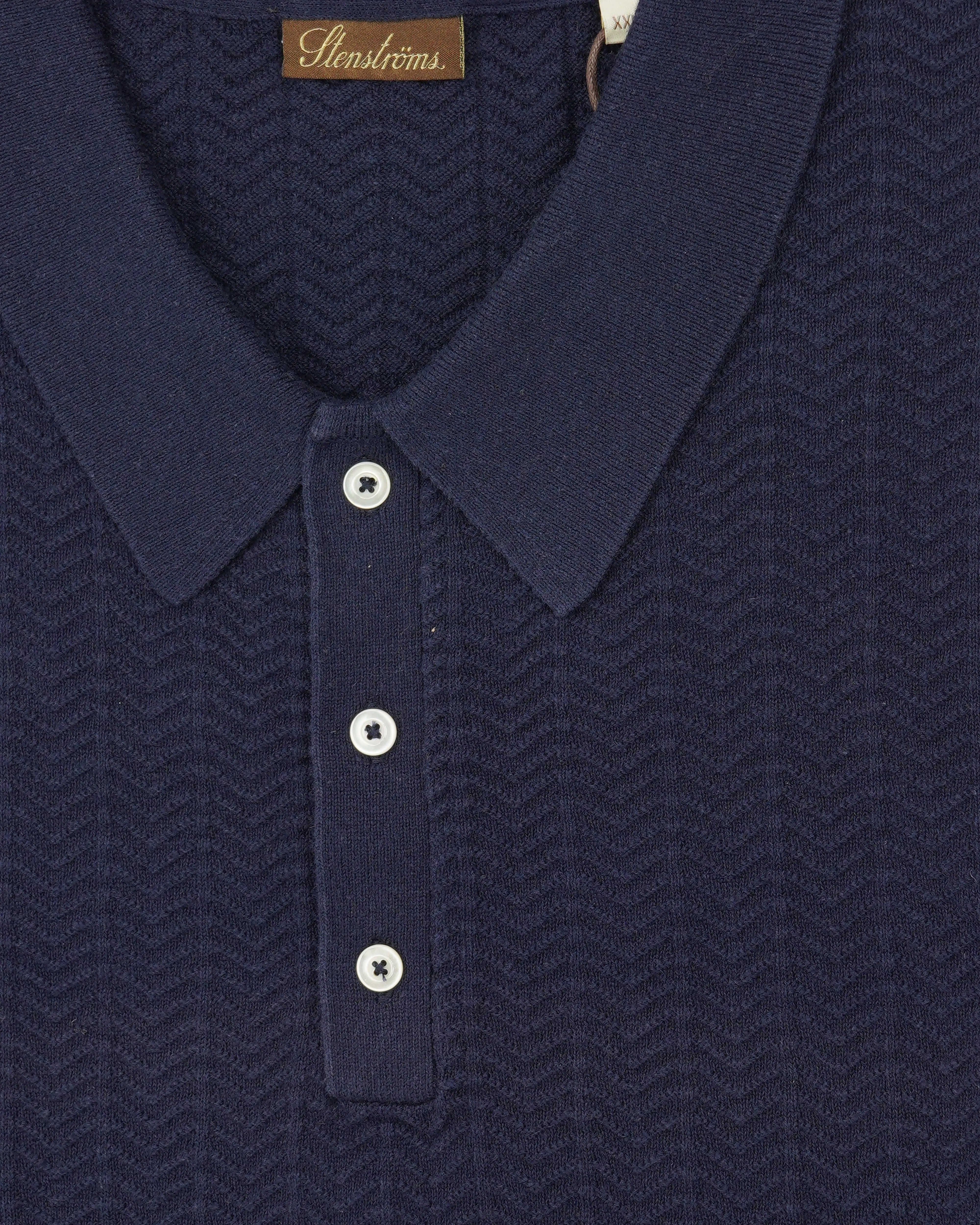 Stenströms Polo Shirt Chevron Navy
