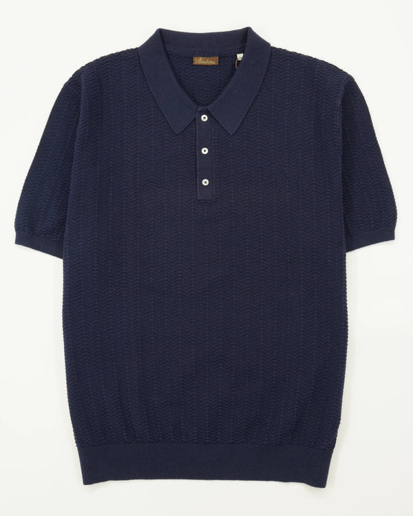 Stenströms Polo Shirt Chevron Navy