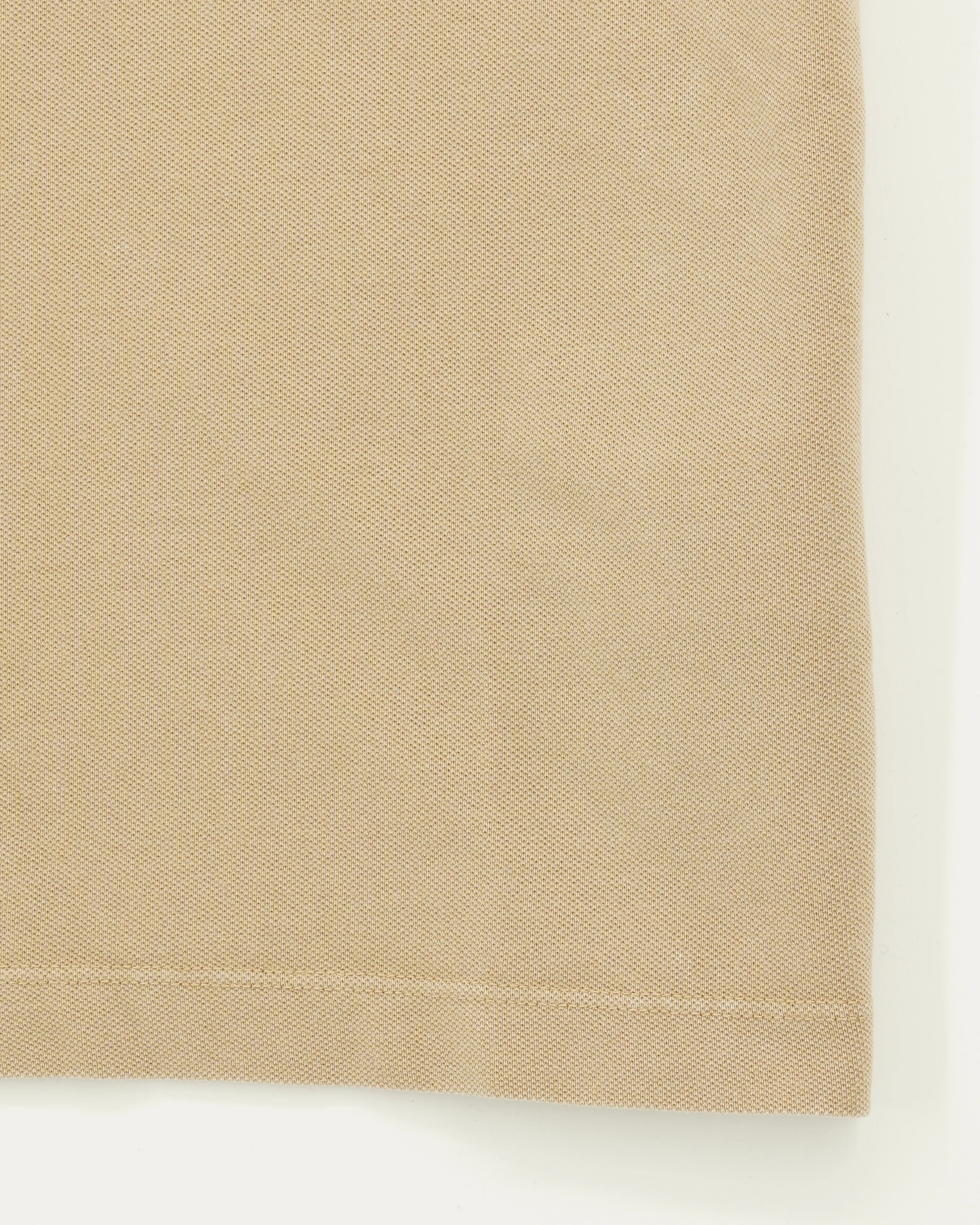Polo Shirt Garment Dyed Pure Cotton Beige