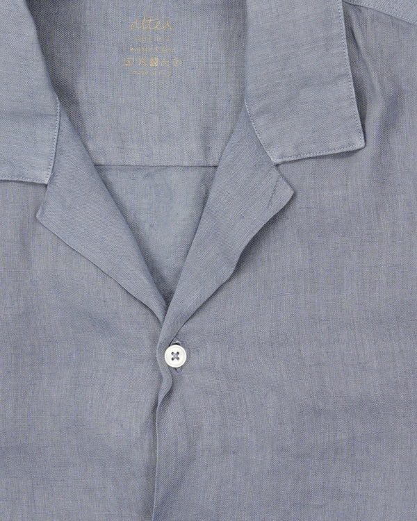 Altea Resort Shirt Pure Linen Medium Blue
