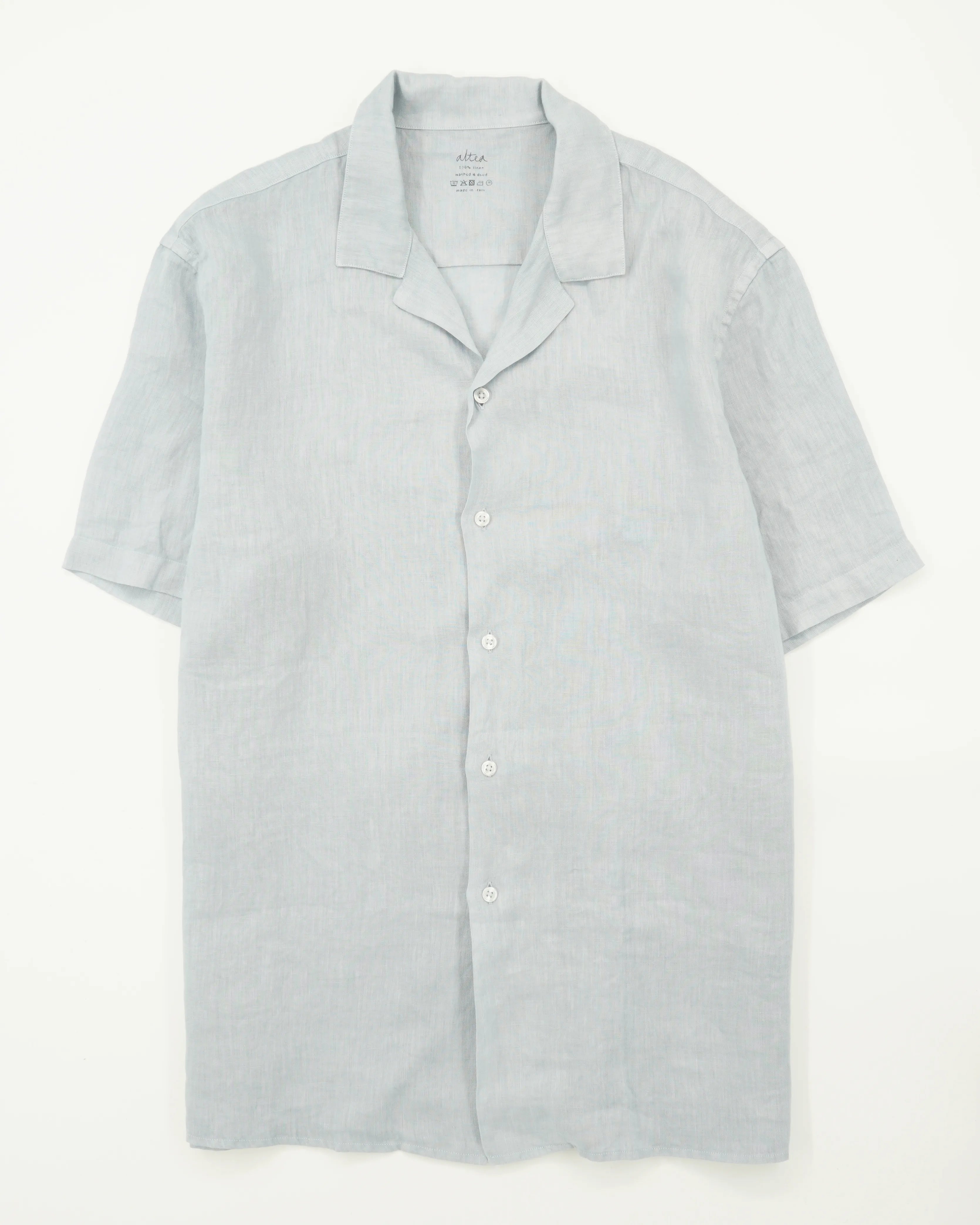 Altea Resort Shirt Pure Linen Light Blue
