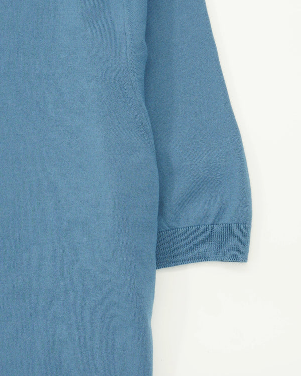 Gran Sasso Knitted T-Shirt Fresh Cotton Blue