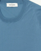 Gran Sasso Knitted T-Shirt Fresh Cotton Blue