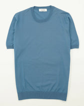 Gran Sasso Knitted T-Shirt Fresh Cotton Blue
