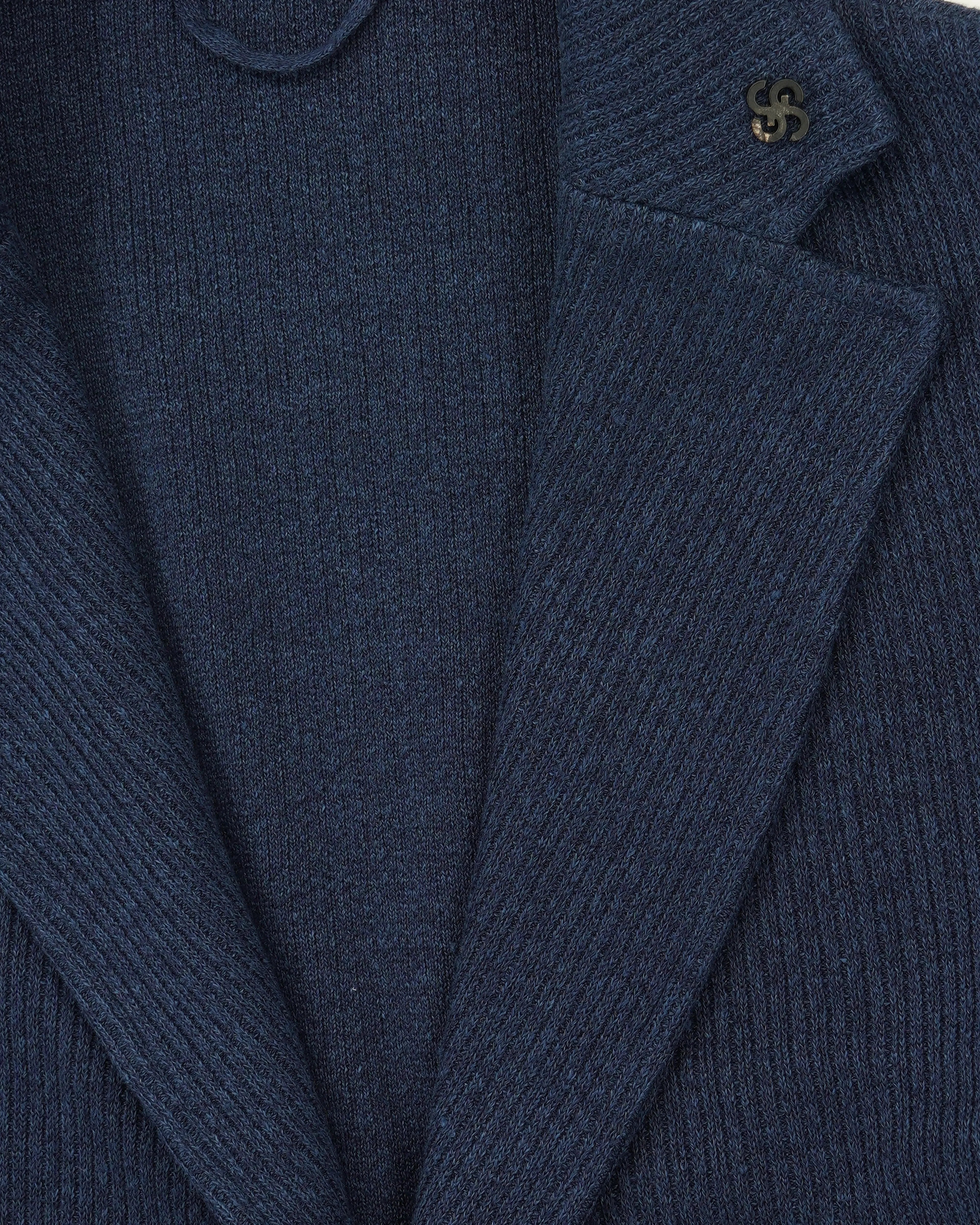 Gran Sasso Knitted Jacket Linen Cotton Navy