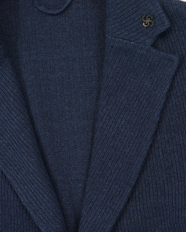 Gran Sasso Knitted Jacket Linen Cotton Navy