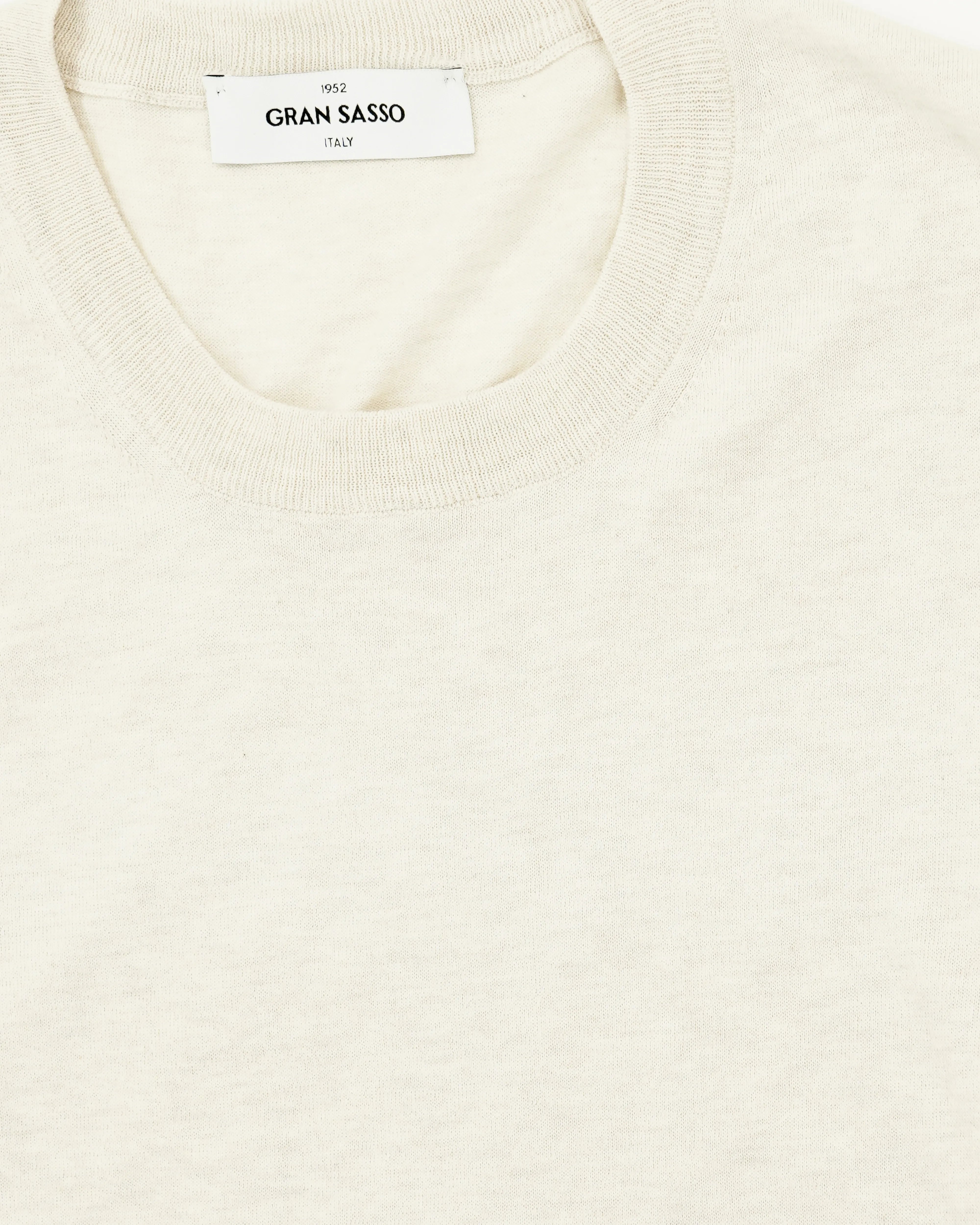 Gran Sasso Knitted T-Shirt Fresh Cotton Stone