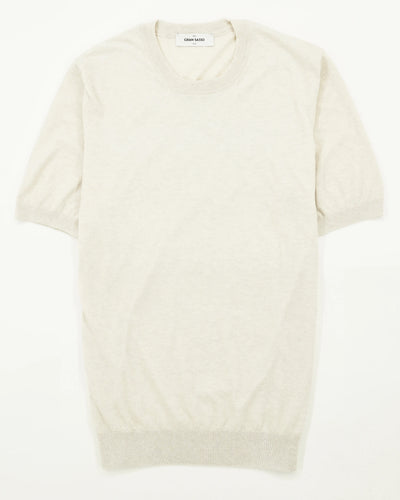 Gran Sasso Knitted T-Shirt Fresh Cotton Stone