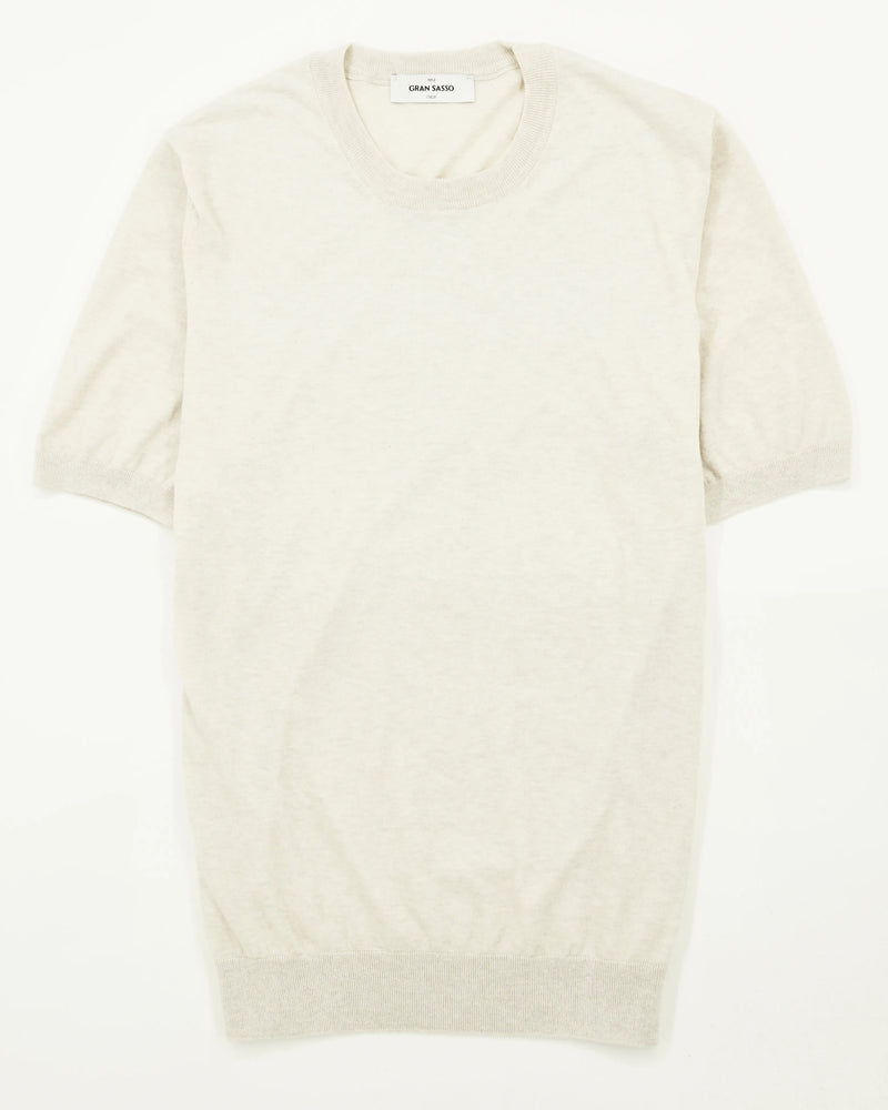 Gran Sasso Knitted T-Shirt Fresh Cotton Stone
