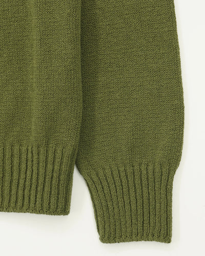 Gran Sasso Crewneck Cotton Cashmere Heavy Knit Green