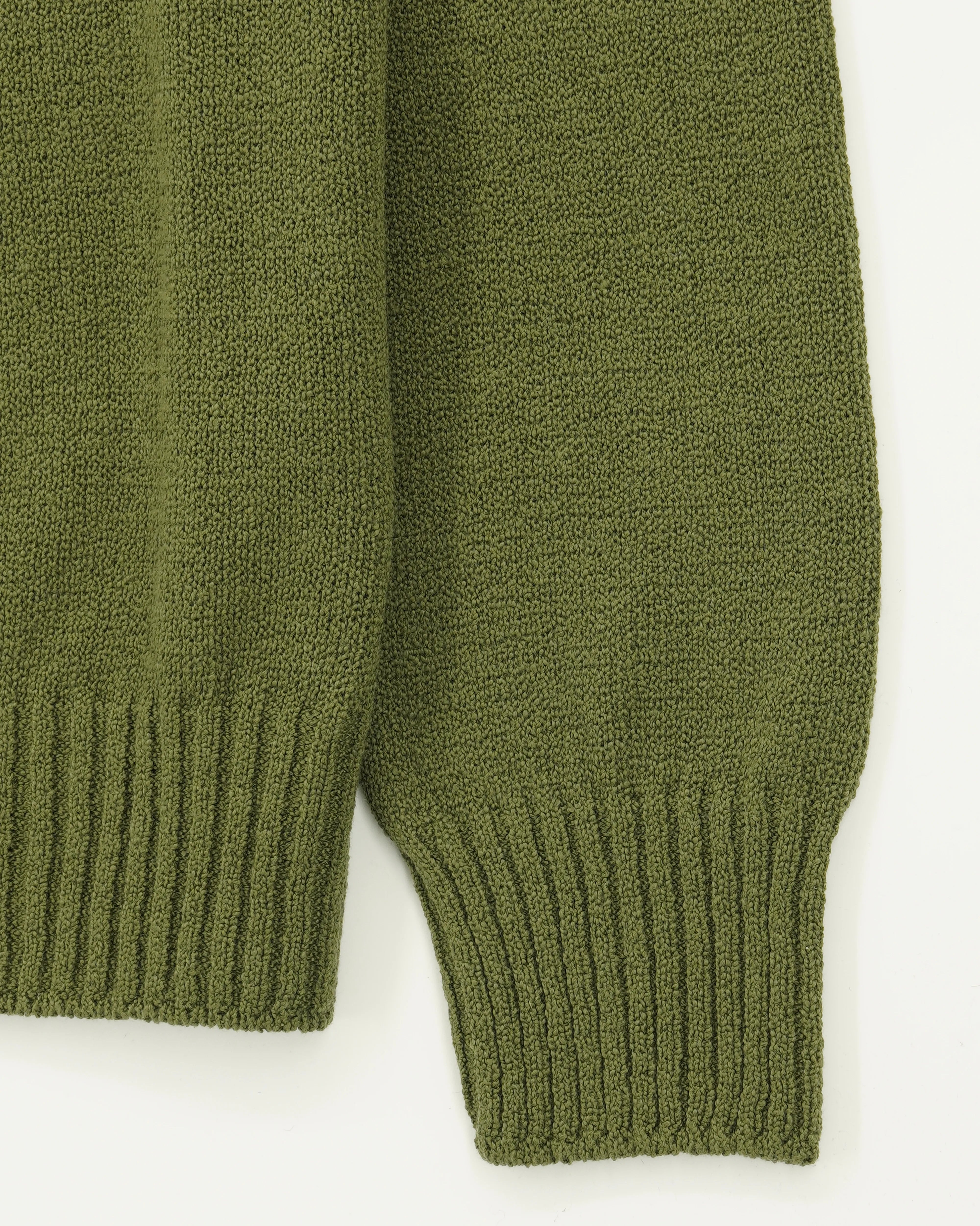 Gran Sasso Crewneck Cotton Cashmere Heavy Knit Green