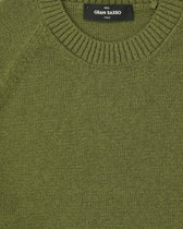 Gran Sasso Crewneck Cotton Cashmere Heavy Knit Green