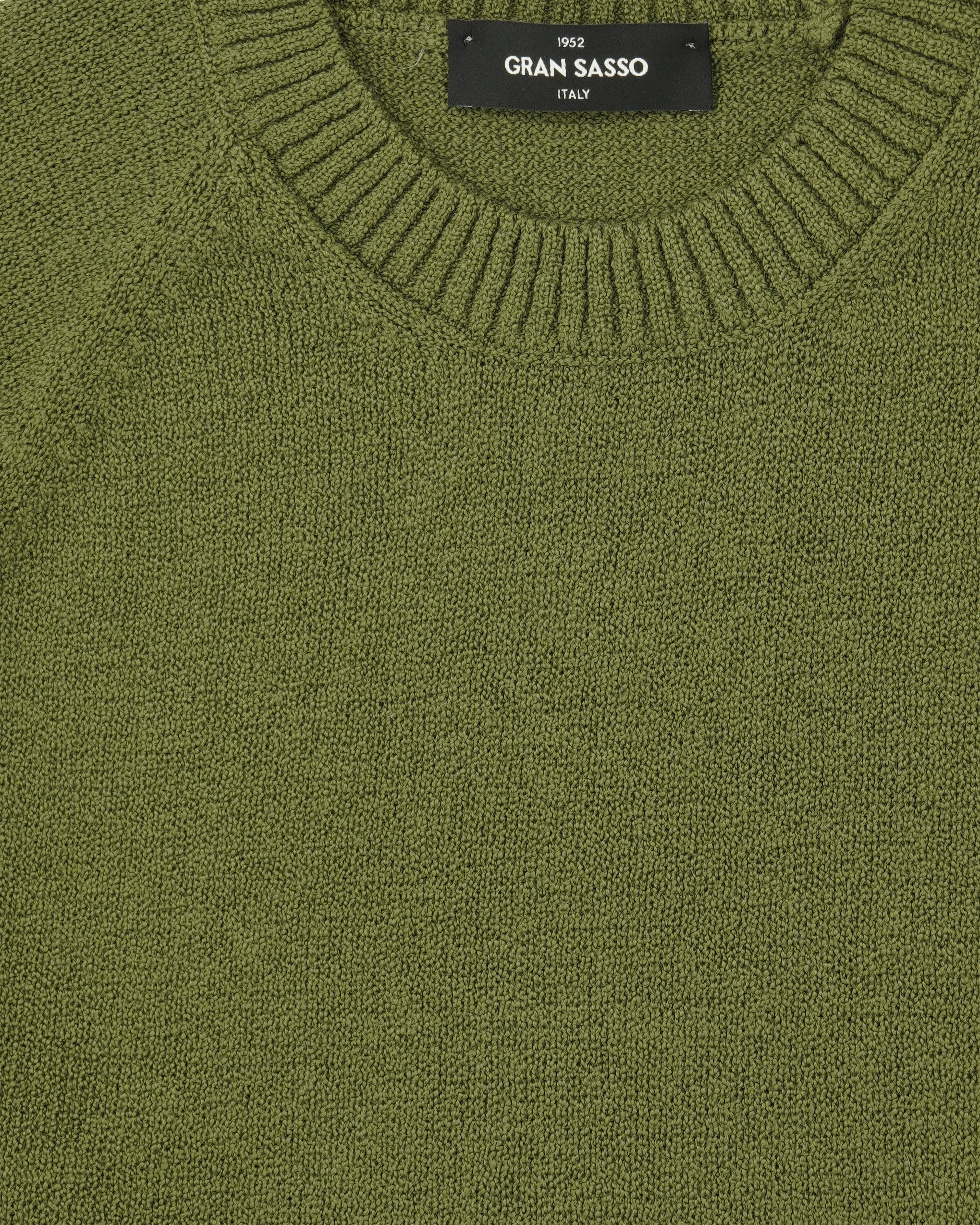 Gran Sasso Crewneck Cotton Cashmere Heavy Knit Green