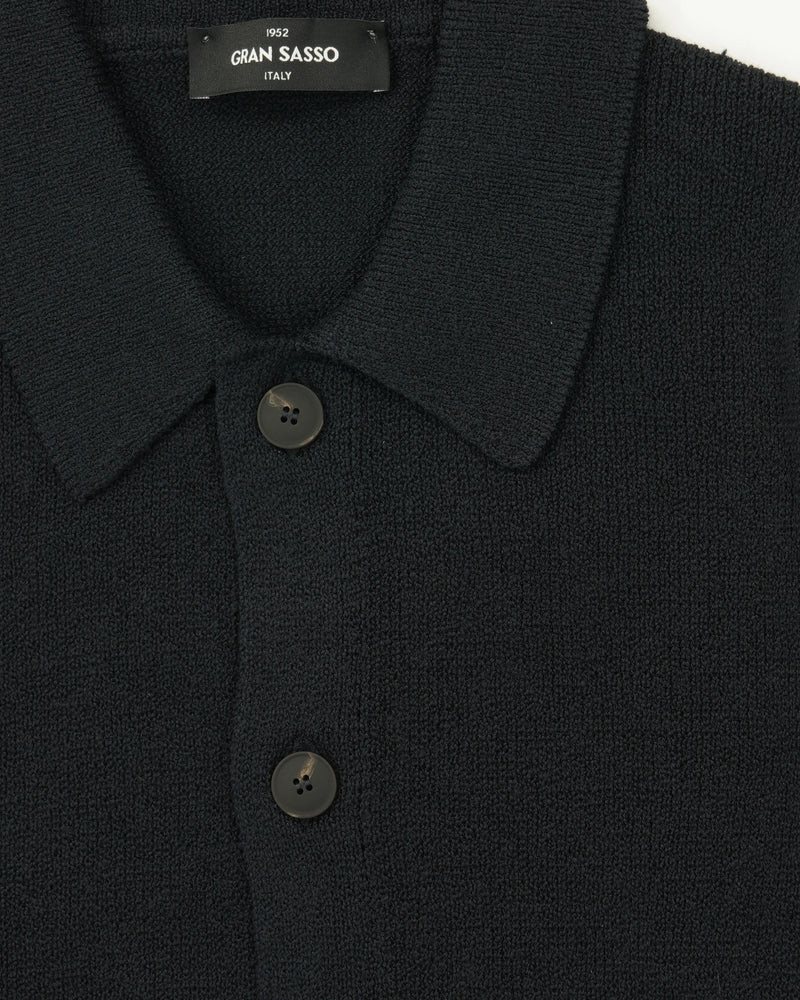 Gran Sasso Cardigan Cotton Cashmere Navy