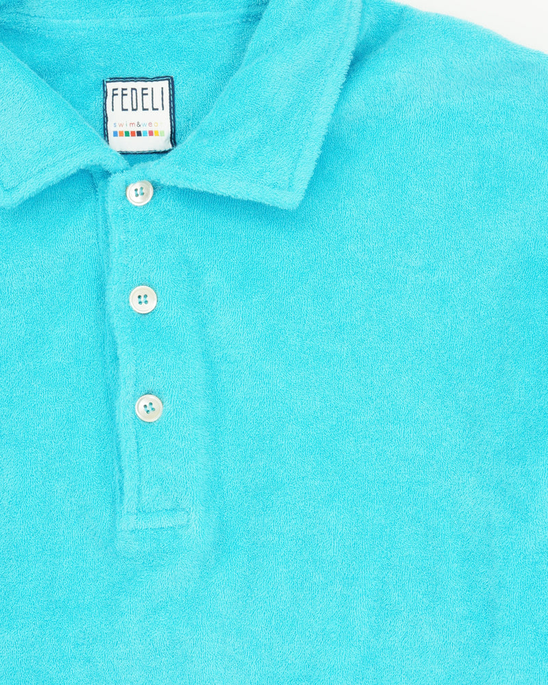 Fedeli Polo Shirt Terry Light Blue