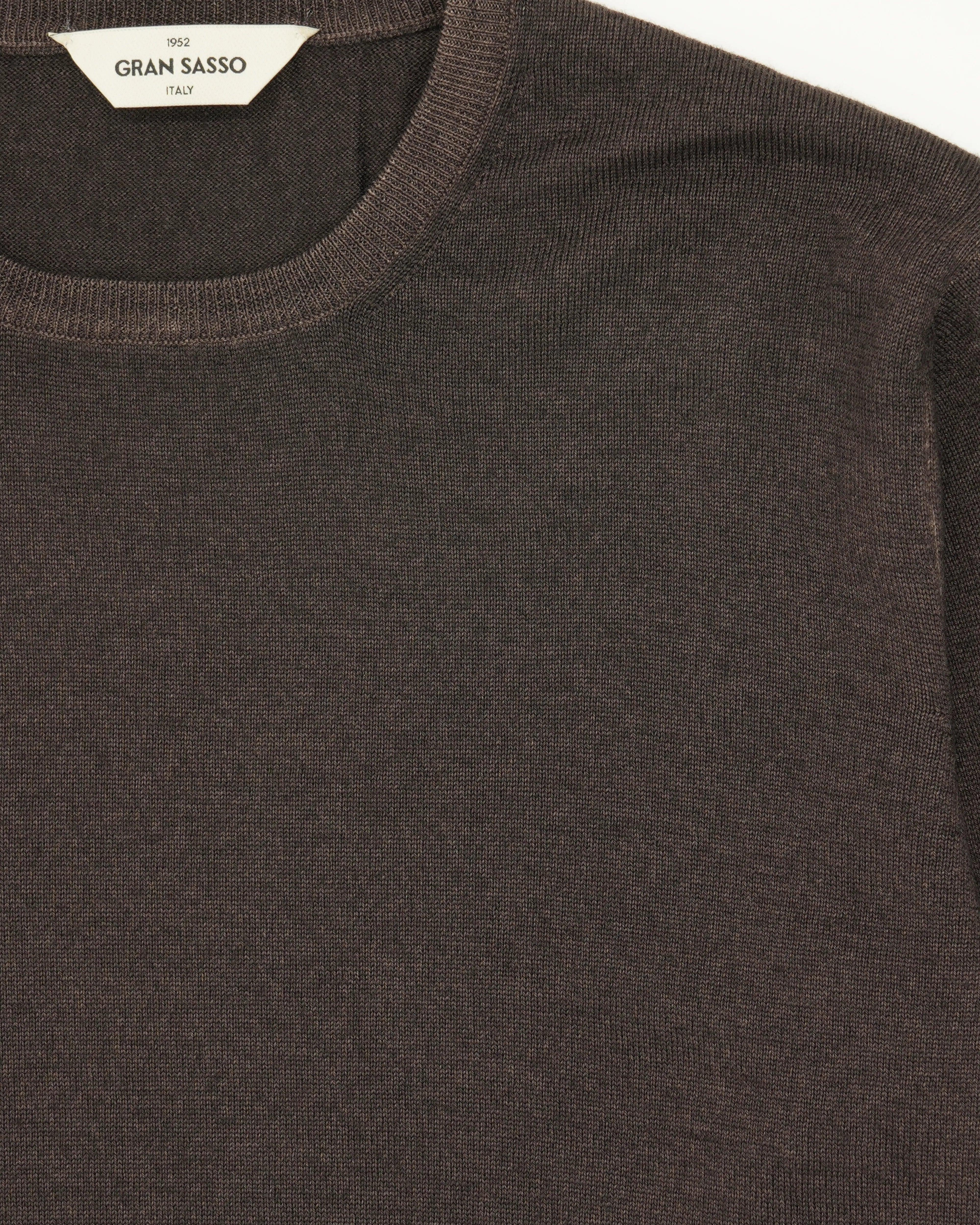 Gran Sasso Crewneck Garment Dyed Merino Wool Brown