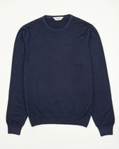 Gran Sasso Crewneck Garment Dyed Merino Wool Navy