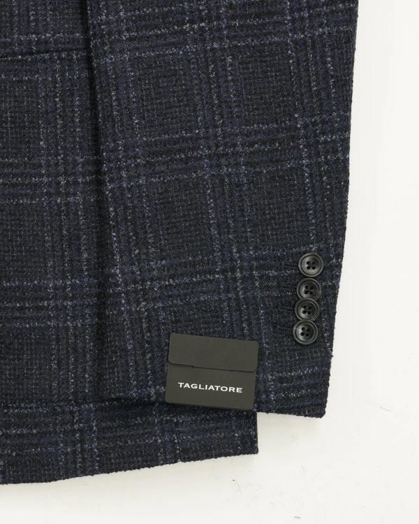 Tagliatore Jacket Wool Blend Check Navy