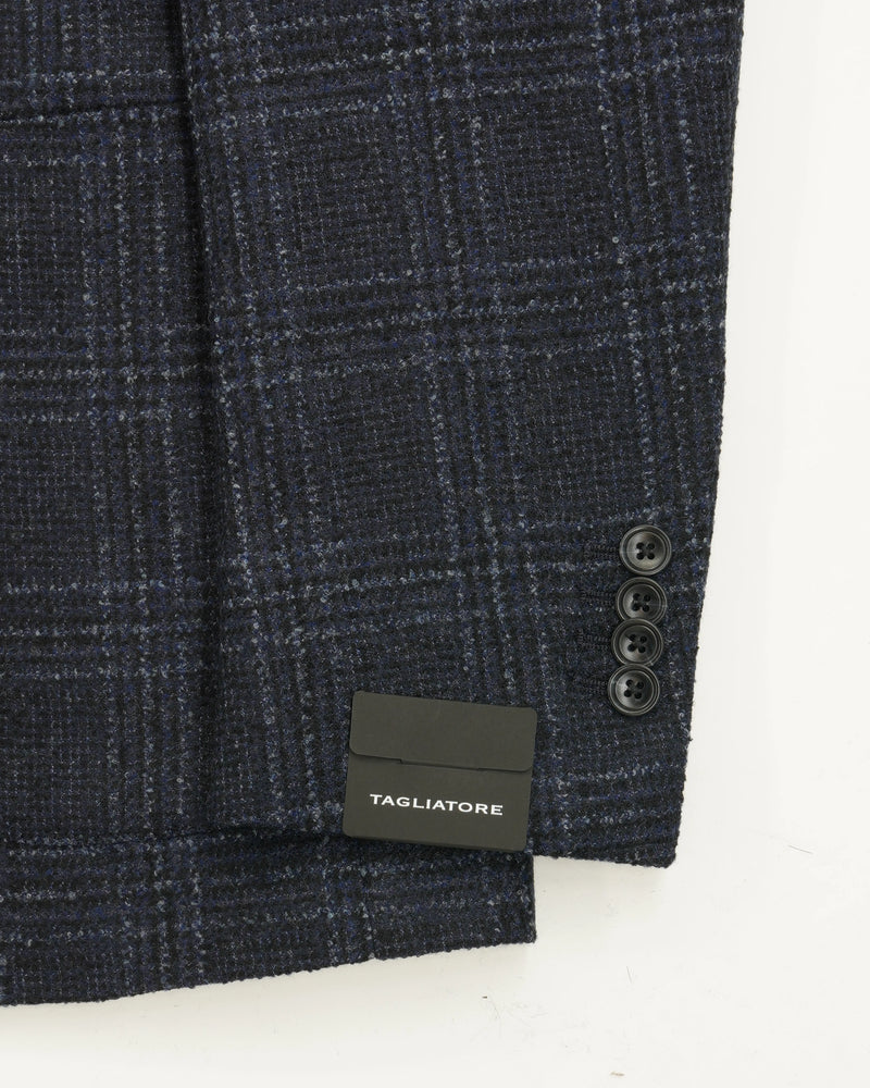 Tagliatore Jacket Wool Blend Check Navy
