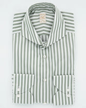 Stenströms Shirt 1899 Cotton Silk Stripe Green