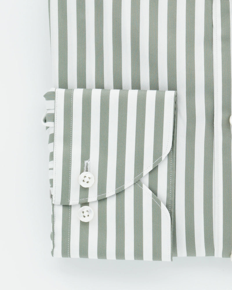 Stenströms Shirt 1899 Cotton Silk Stripe Green