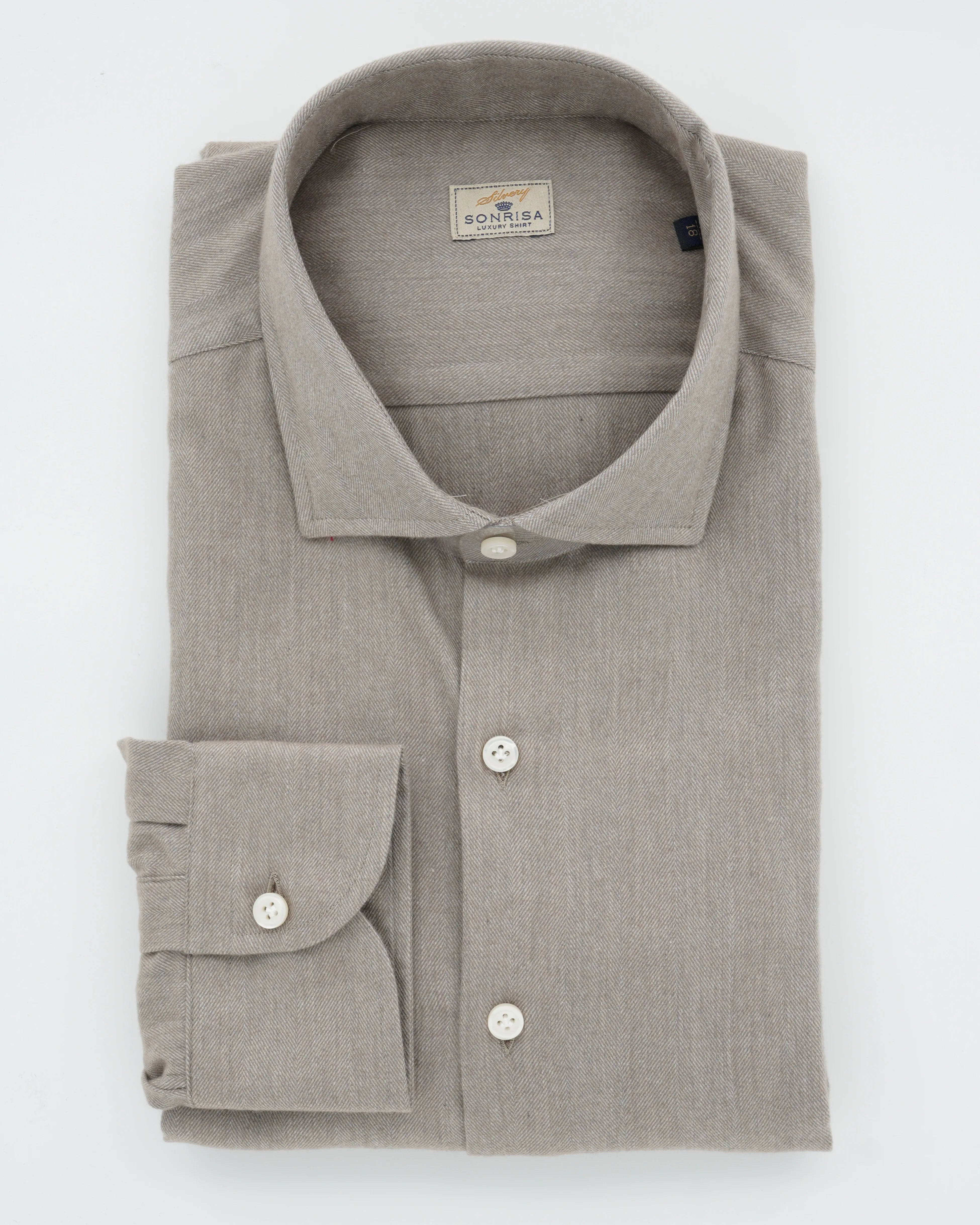 Sonrisa Shirt Cotton Lyocell Chevron Beige