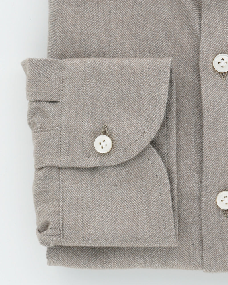 Sonrisa Shirt Cotton Lyocell Chevron Beige