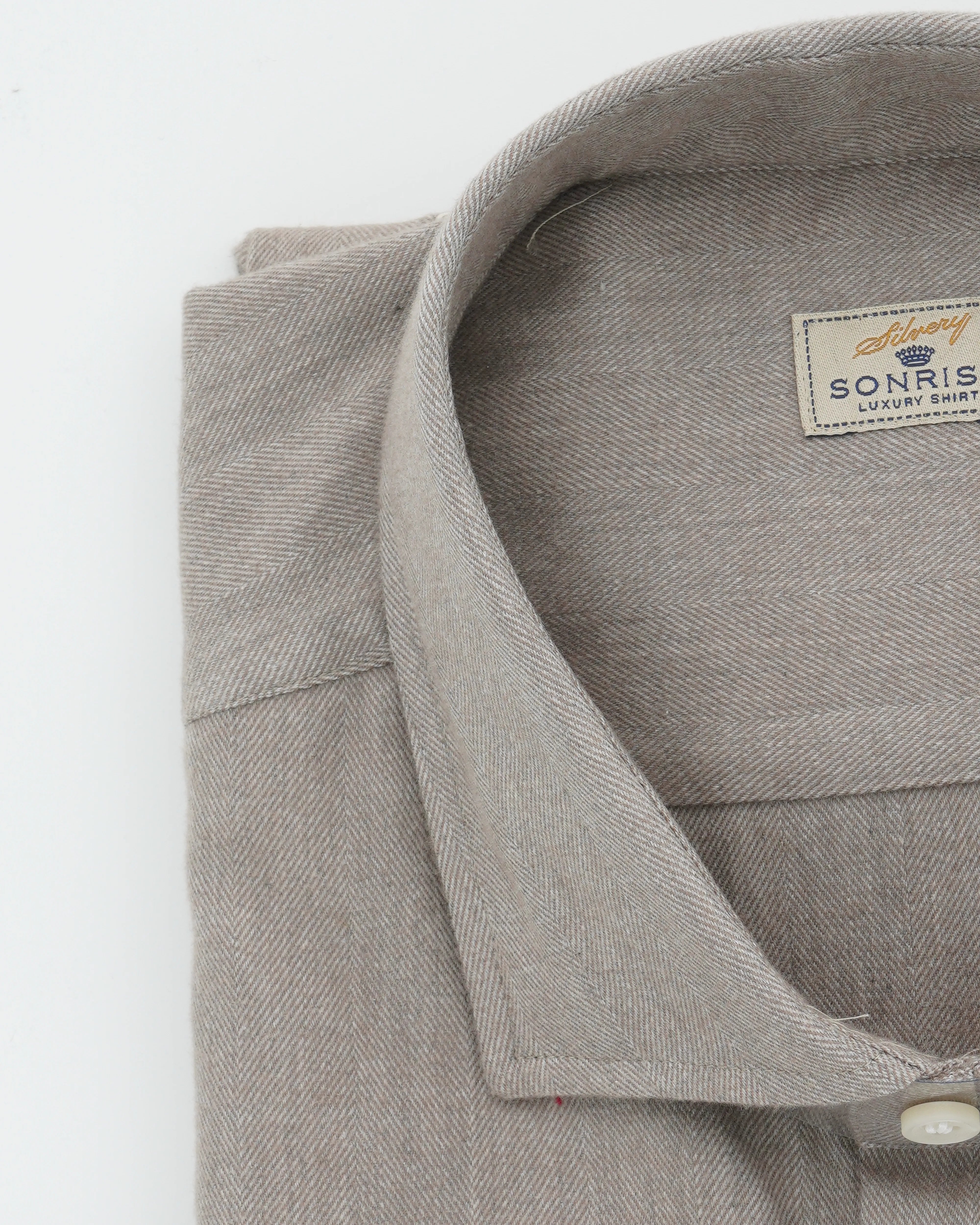 Sonrisa Shirt Cotton Lyocell Chevron Beige