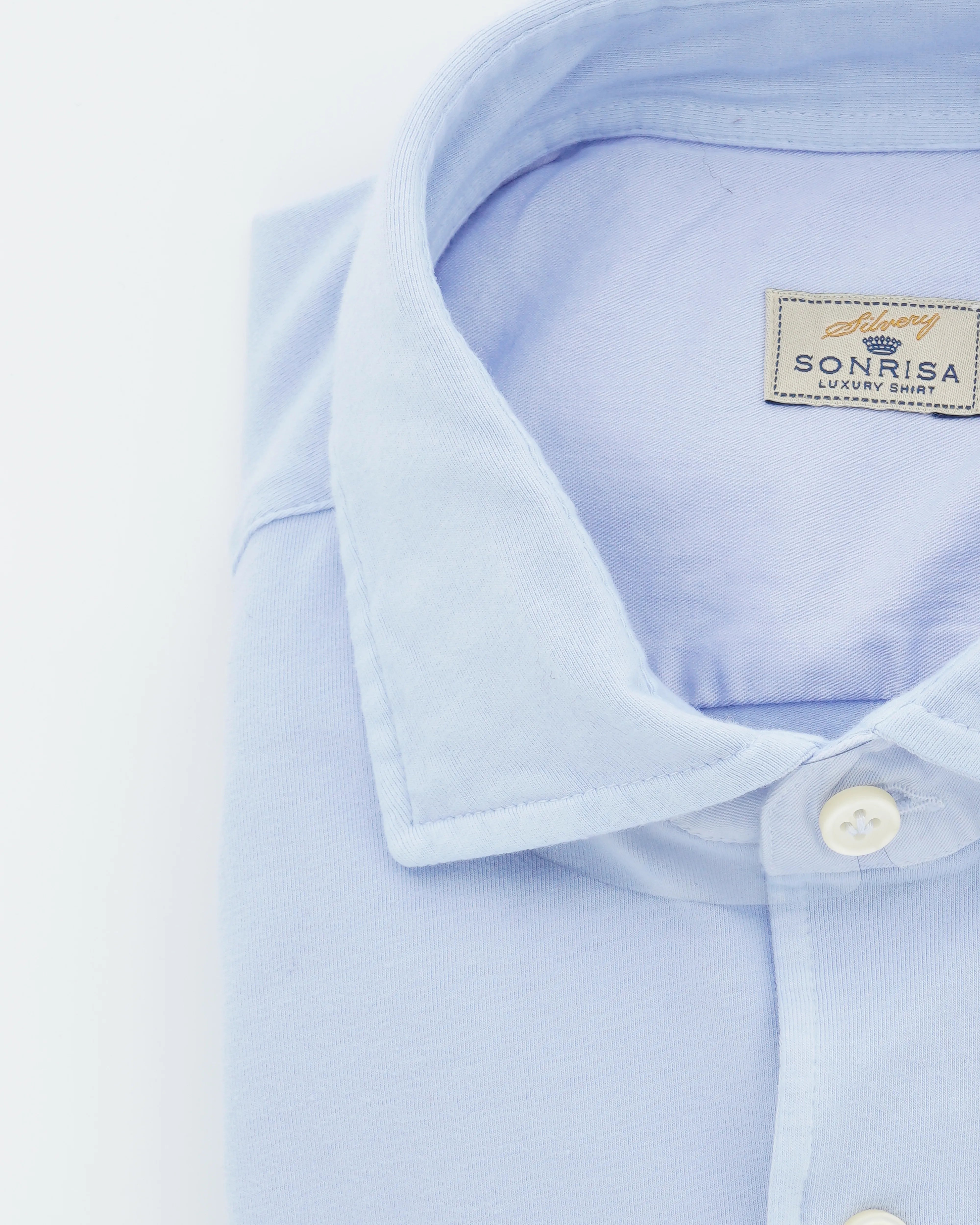 Sonrisa Shirt Washed Cotton Jersey Light Blue