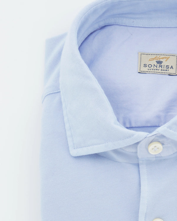 Sonrisa Shirt Washed Cotton Jersey Light Blue