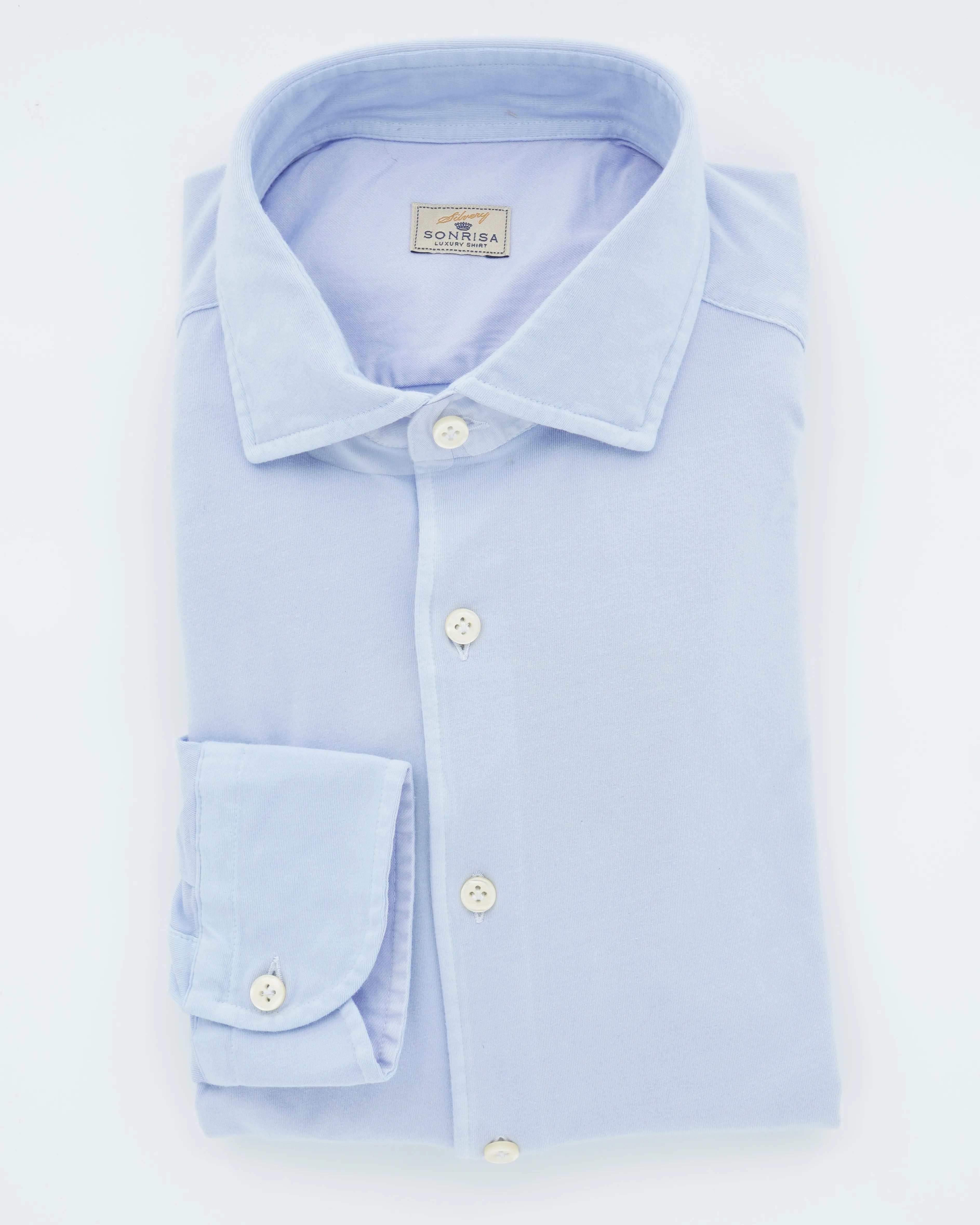 Sonrisa Shirt Washed Cotton Jersey Light Blue