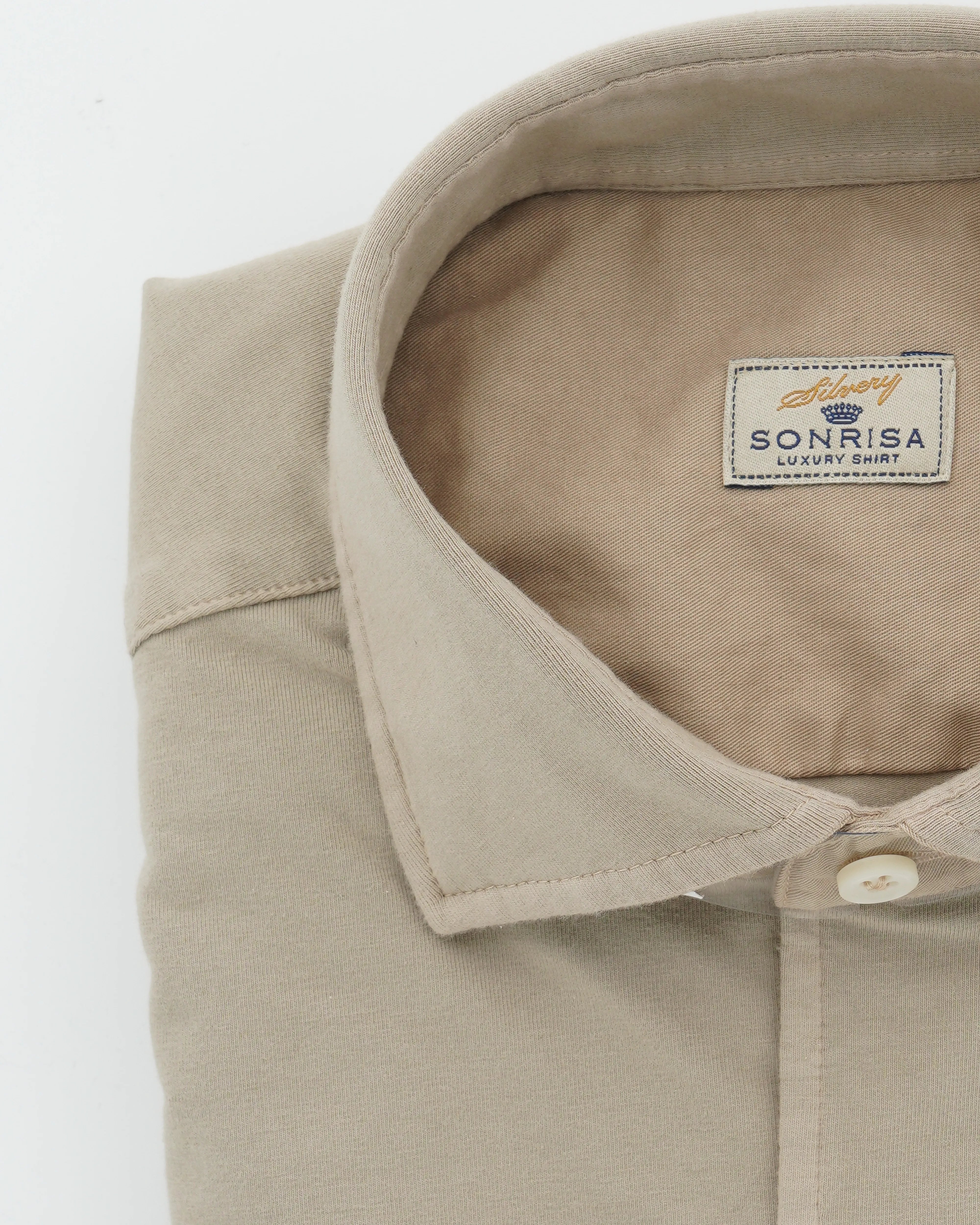 Sonrisa Shirt Washed Cotton Jersey Beige