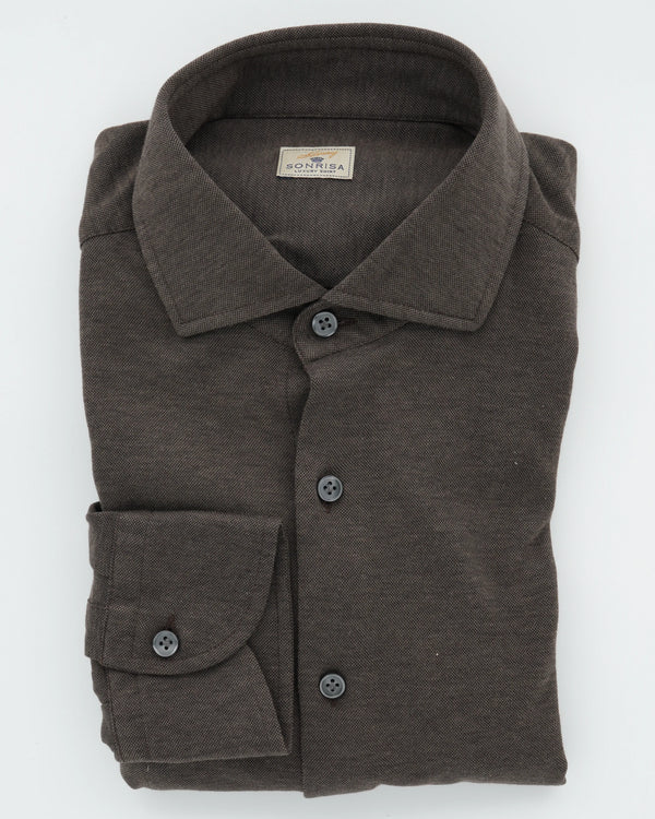 Sonrisa Shirt Lyocell Stretch Jersey Brown