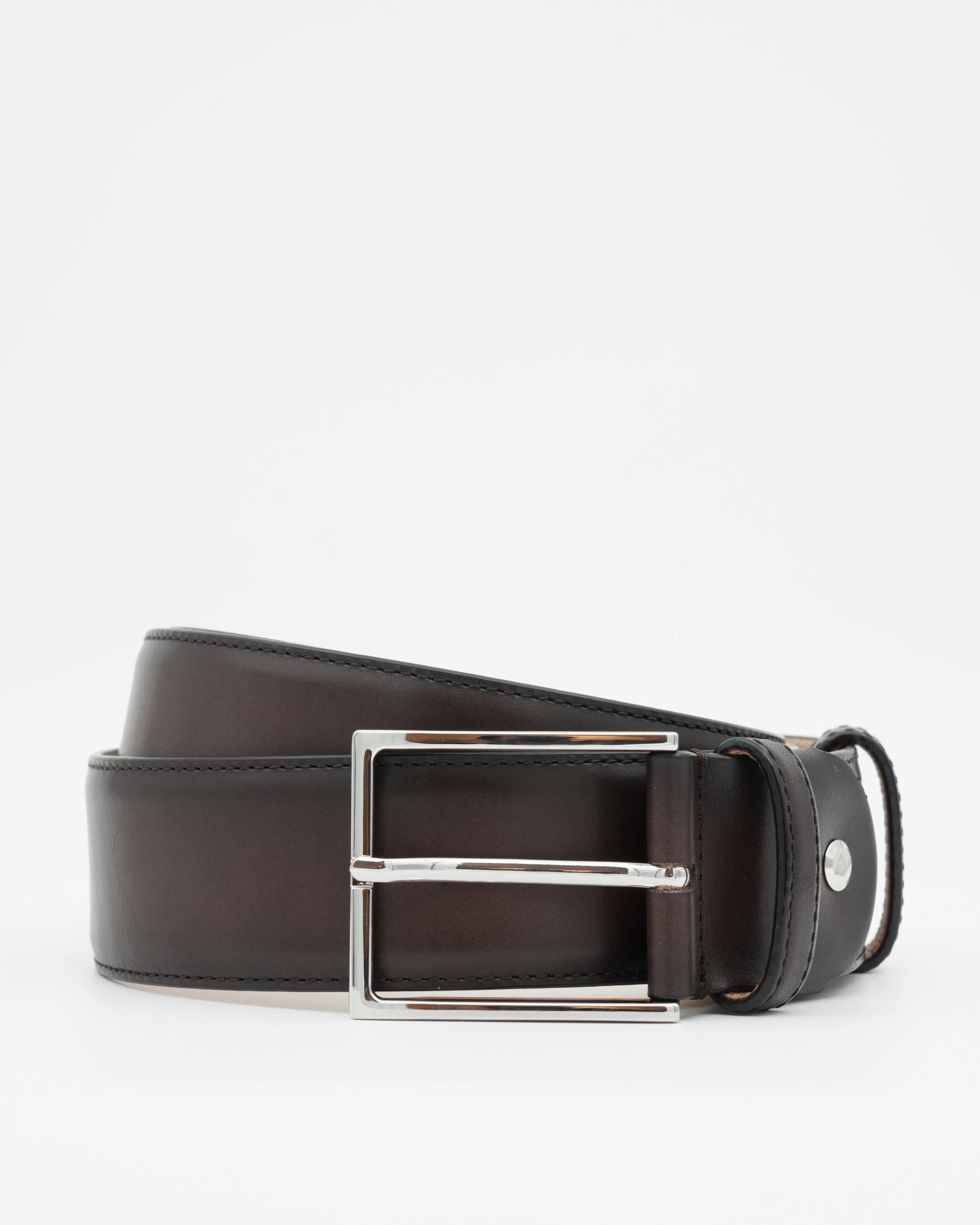 Doucals Belt Adjustable Leather Dark Brown