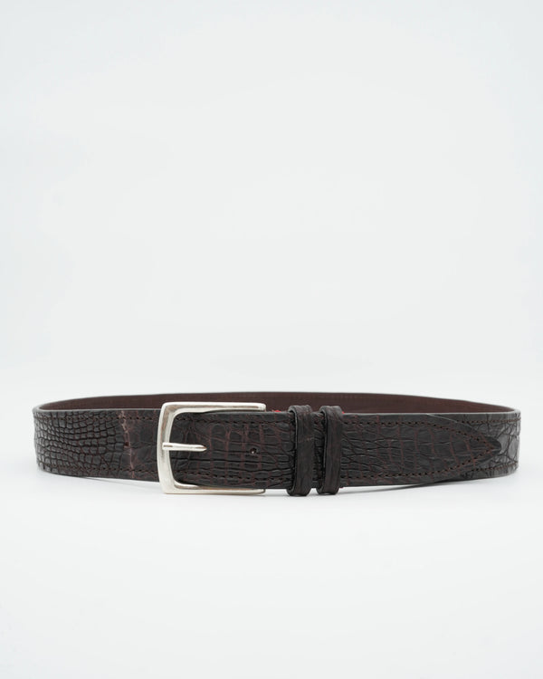 Gavazzeni Belt Crocodile Dark Brown