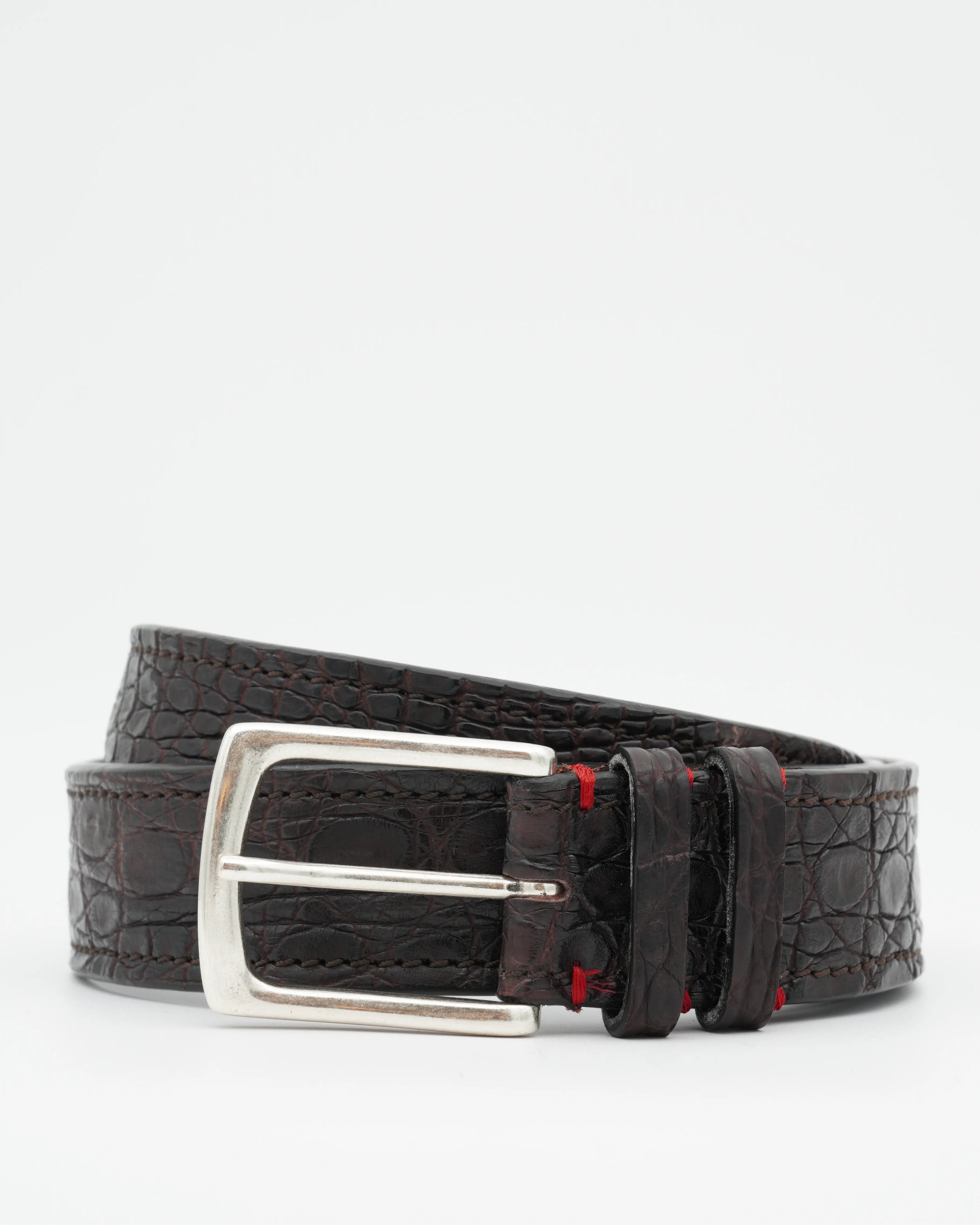 Gavazzeni Belt Crocodile Dark Brown