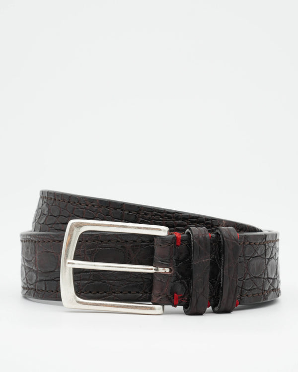 Gavazzeni Belt Crocodile Dark Brown