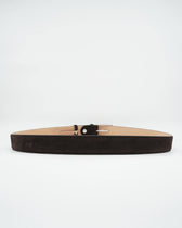 Doucals Belt Adjustable Soft Suede Dark Brown