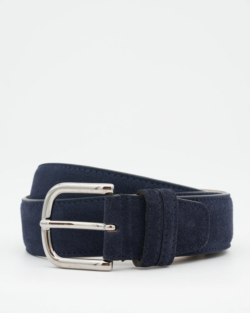 Thomas Belt Adjustable Suede Navy